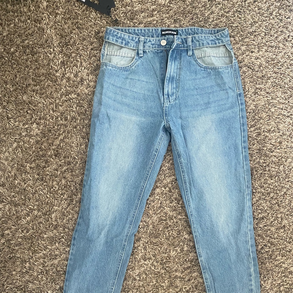 MOMOKROM out of pocket high-waisted jeans
